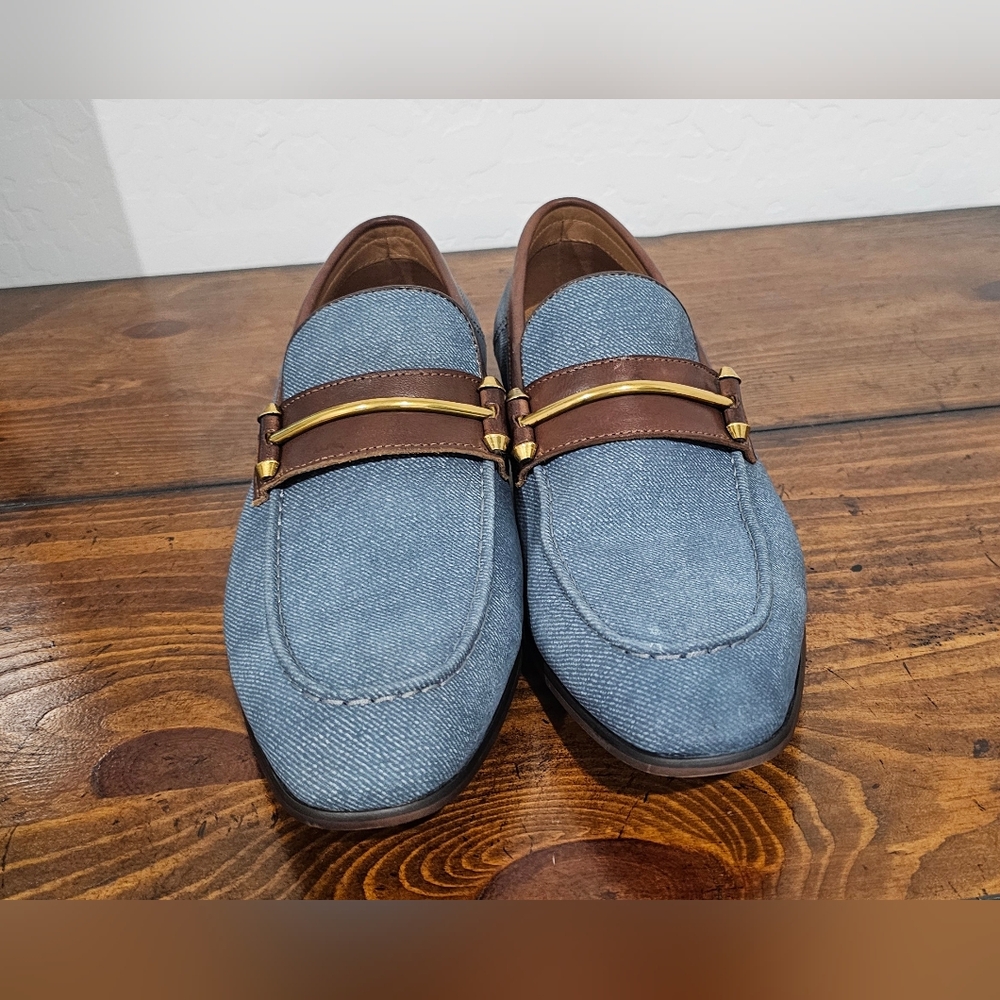 Steve Madden Denim and Chestnut Men's Loafers - Picture 2 of 6